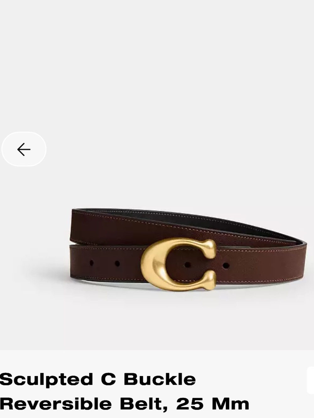 Coach Sculpted C buckle reversible - Picture 10 of 10